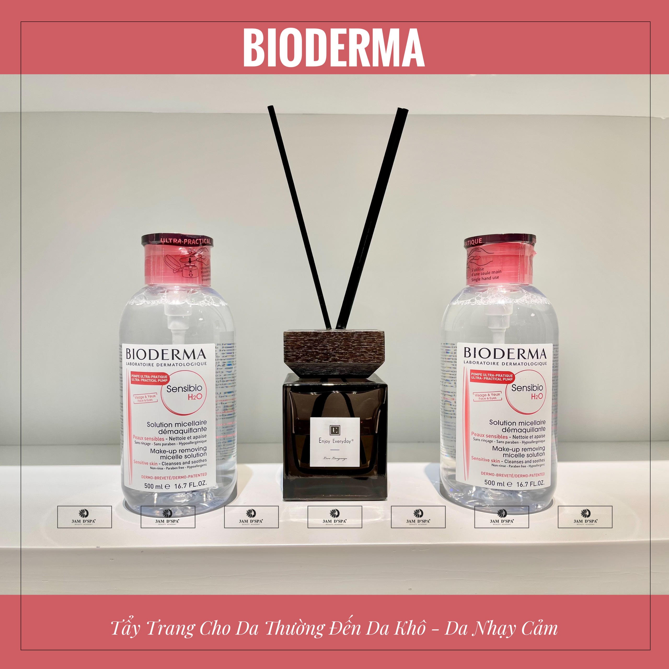 TT BIODERMA ( HỒNG) 500ML nắp nhún