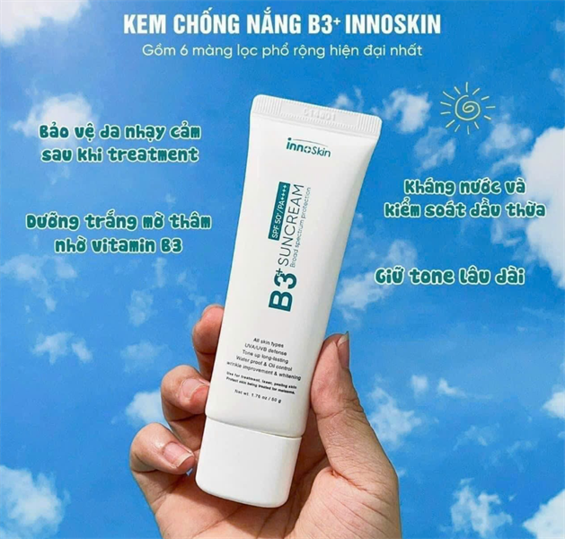 Kcn innoskin b3 plus SPF50  PA      ( màu xanh)