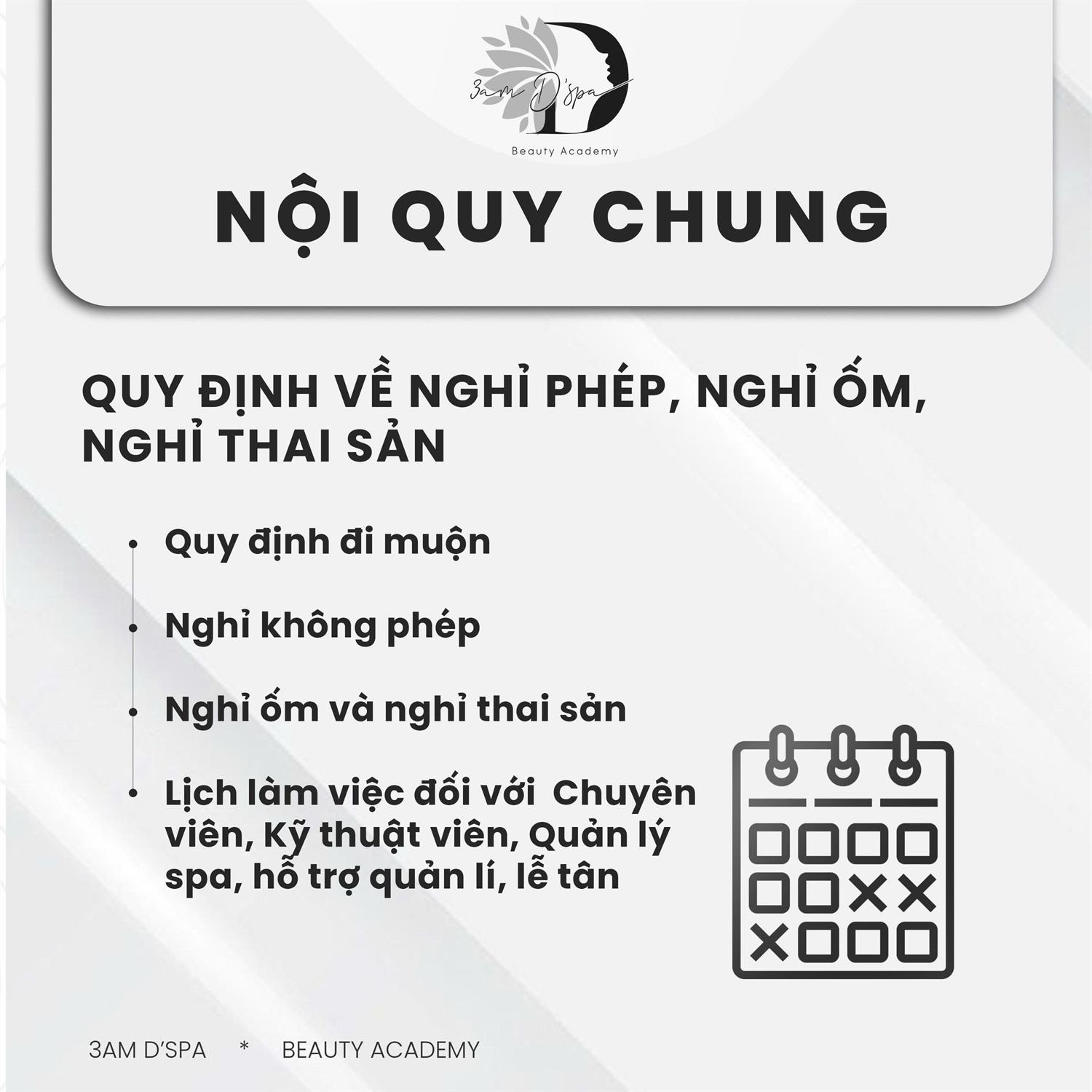 QUY ĐỊNH VỀ NGHỈ PHÉP, NGHỈ ỐM , NGHỈ THAI SẢN