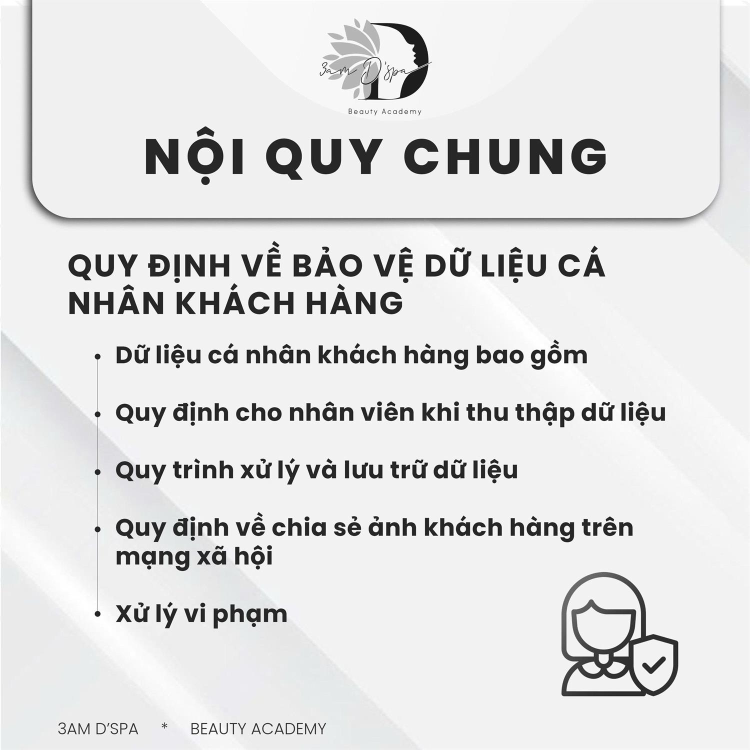 QUY ĐỊNH VỀ BẢO VỆ DỮ LIỆU CÁ NHÂN KHÁCH HÀNG 