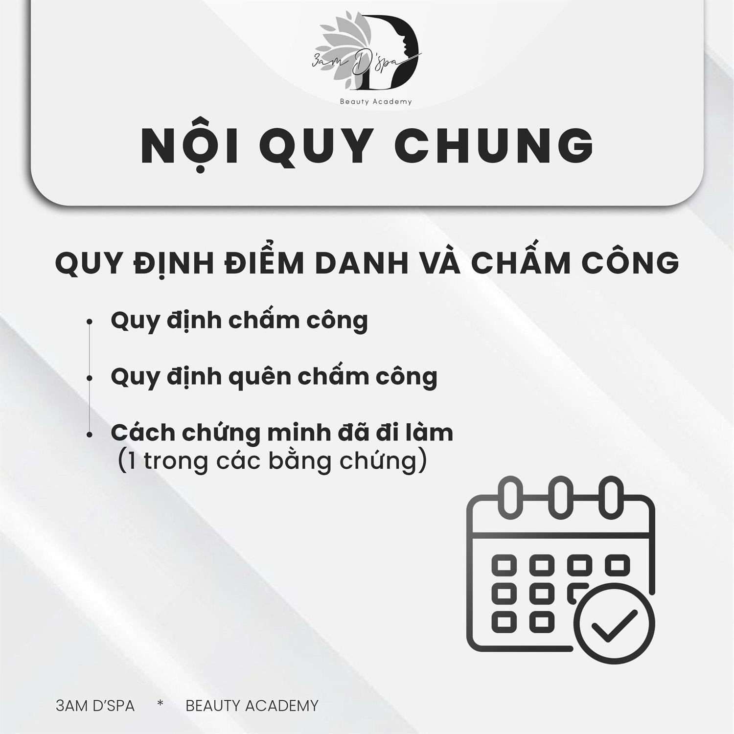 QUY ĐỊNH VỀ ĐIỂM DANH VÀ CHẤM CÔNG 