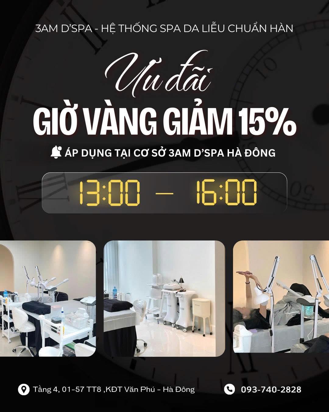 NỐI BƯỚC 3AM D’SPA QUAN HOA, 3AM D’SPA HÀ ĐÔNG NAY ĐÃ CÓ GIỜ VÀNG ƯU ĐÃI!!! 🔥