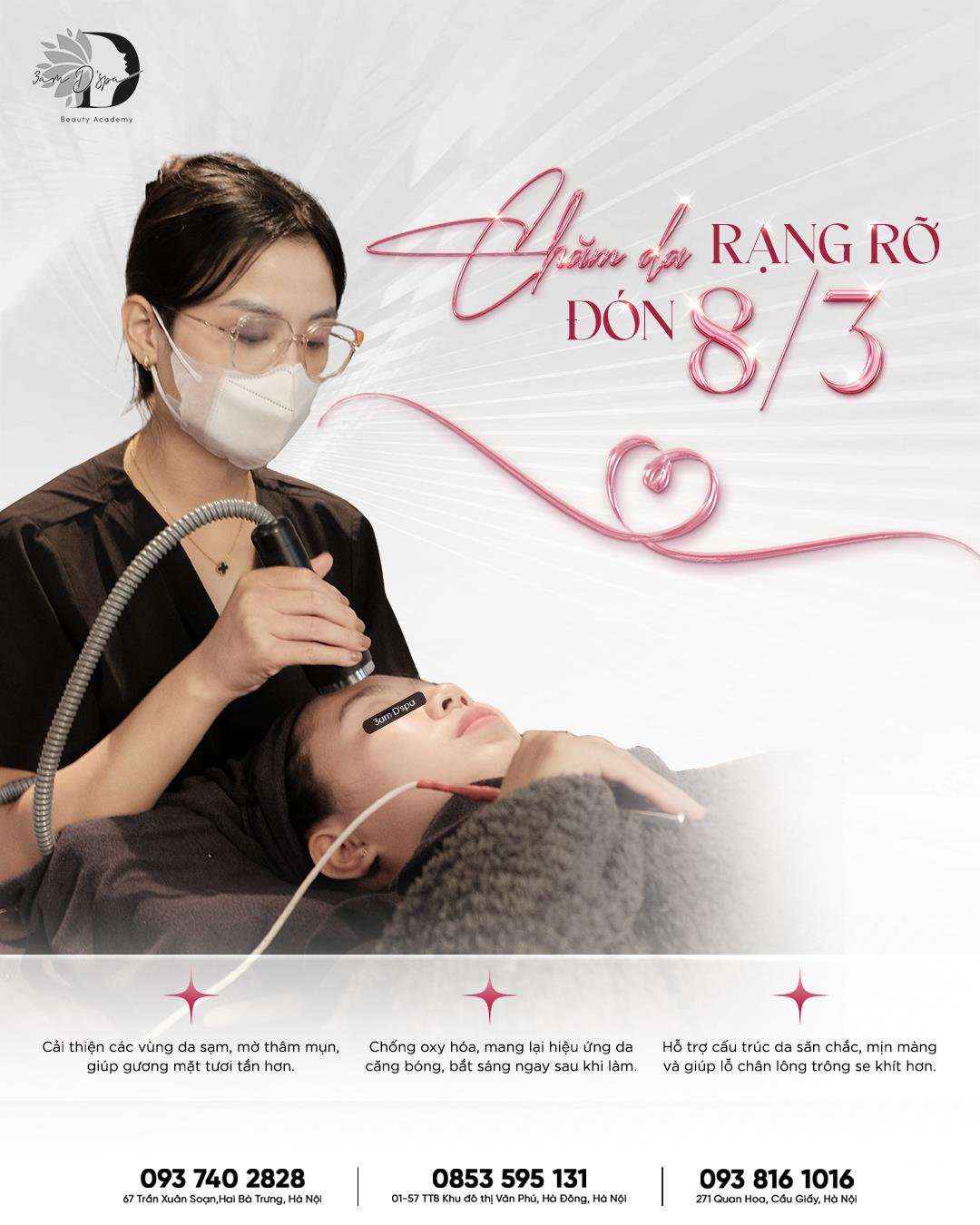 CHĂM DA RẠNG RỠ ĐÓN 8/3