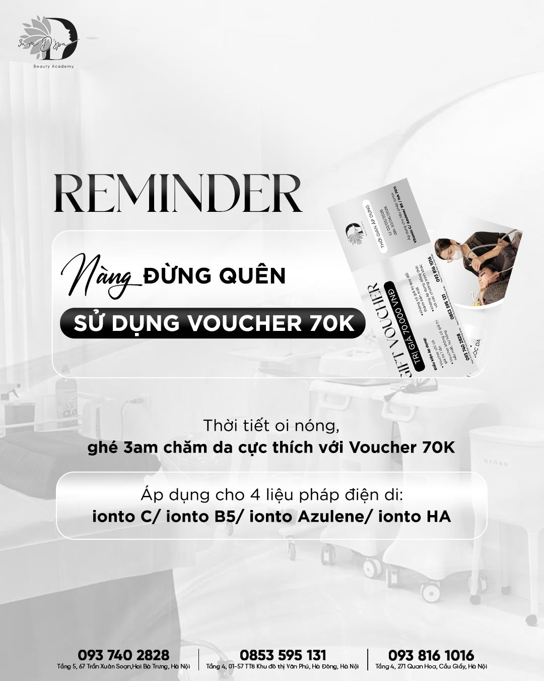 ĐỪNG BỎ QUÊN VOUCHER 70K TRONG TÚI NÀNG NHÉ