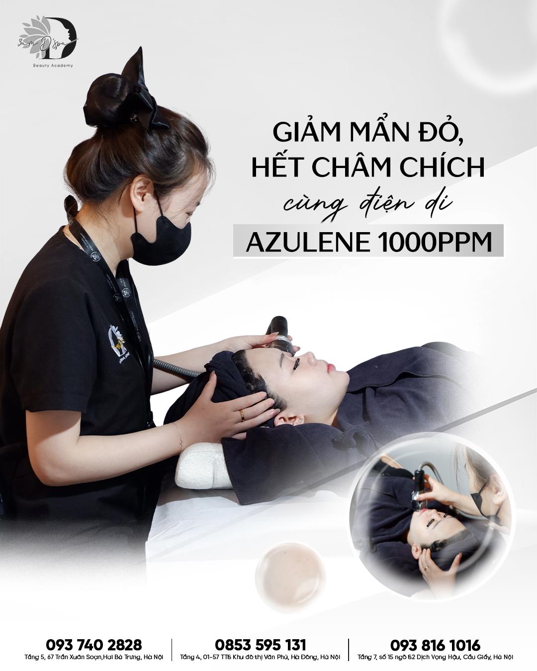  GIẢM MẨN ĐỎ, HẾT CHÂM CHÍCH CÙNG ĐIỆN DI AZULENE 1000PPM 