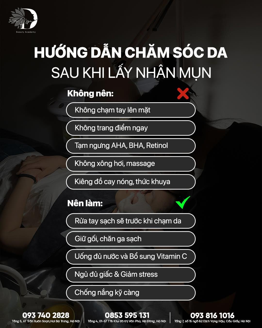  HƯỚNG DẪN CHĂM SÓC DA SAU KHI LẤY NHÂN MỤN TẠI 3AM D’SPA